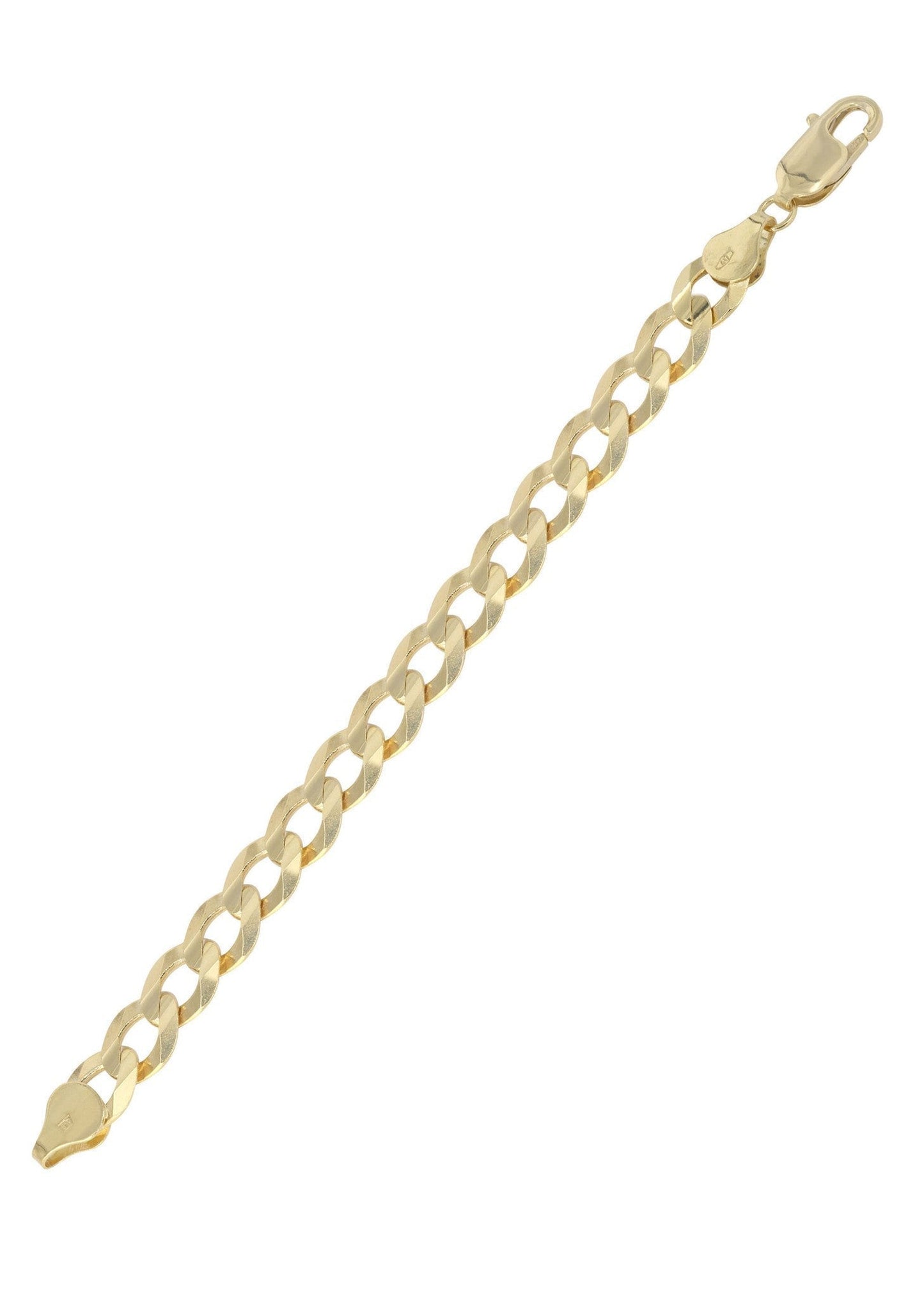 14k Yellow Solid Cuban Link Bracelet