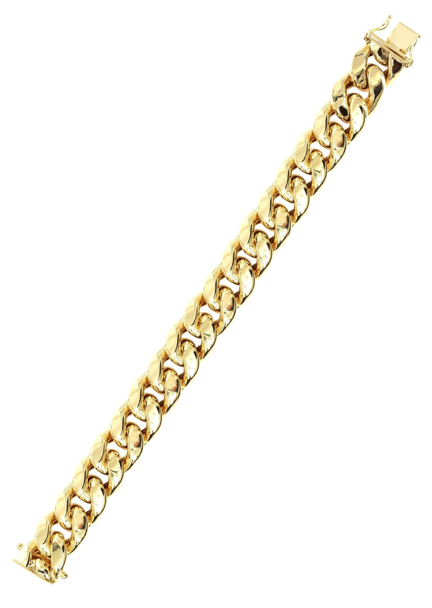 14k Yellow Hollow Miami Cuban Link Bracelet