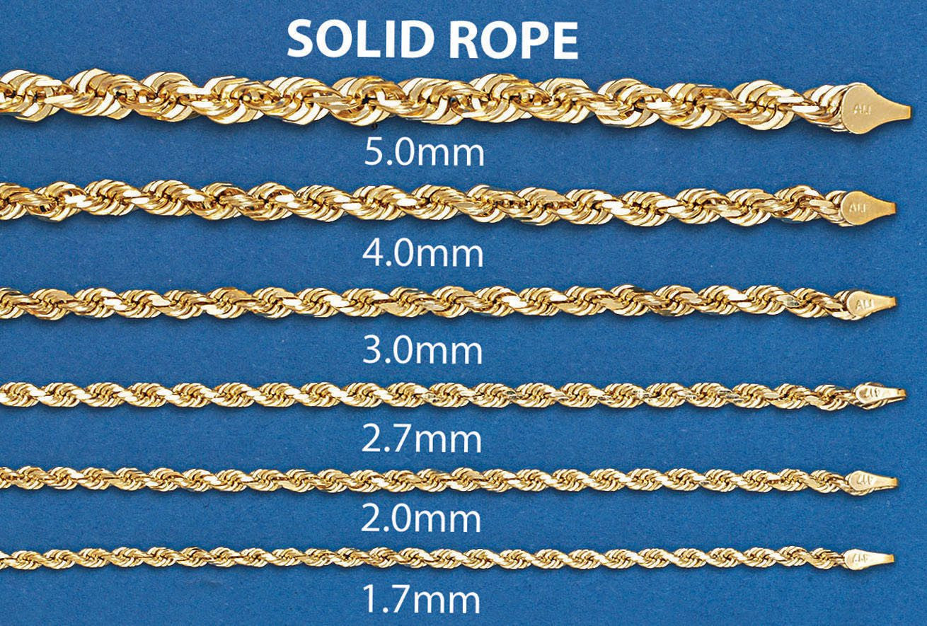 14k Yellow Solid Rope Bracelet