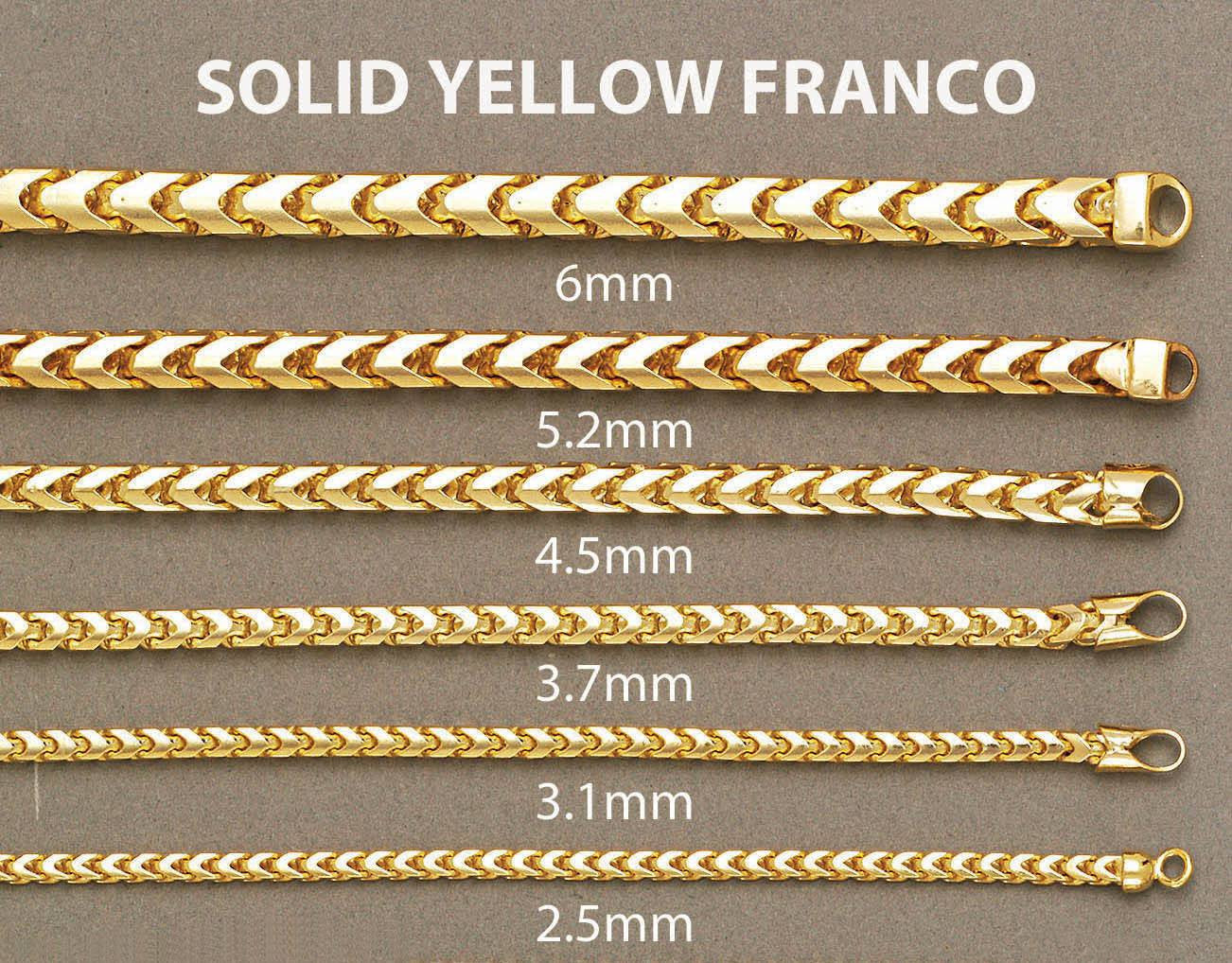 14k Yellow Solid Franco Chain