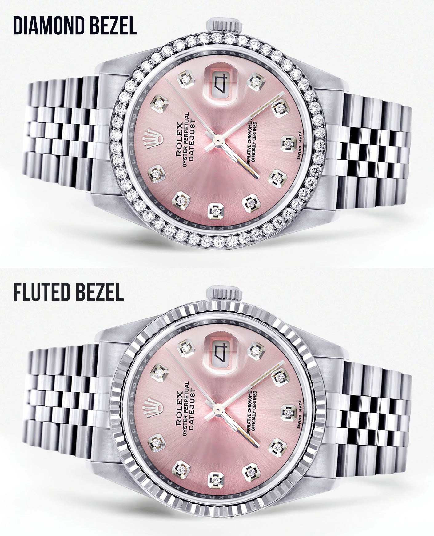 Mens Rolex Datejust Watch 16200 | 36Mm | Pink Dial | Jubilee Band