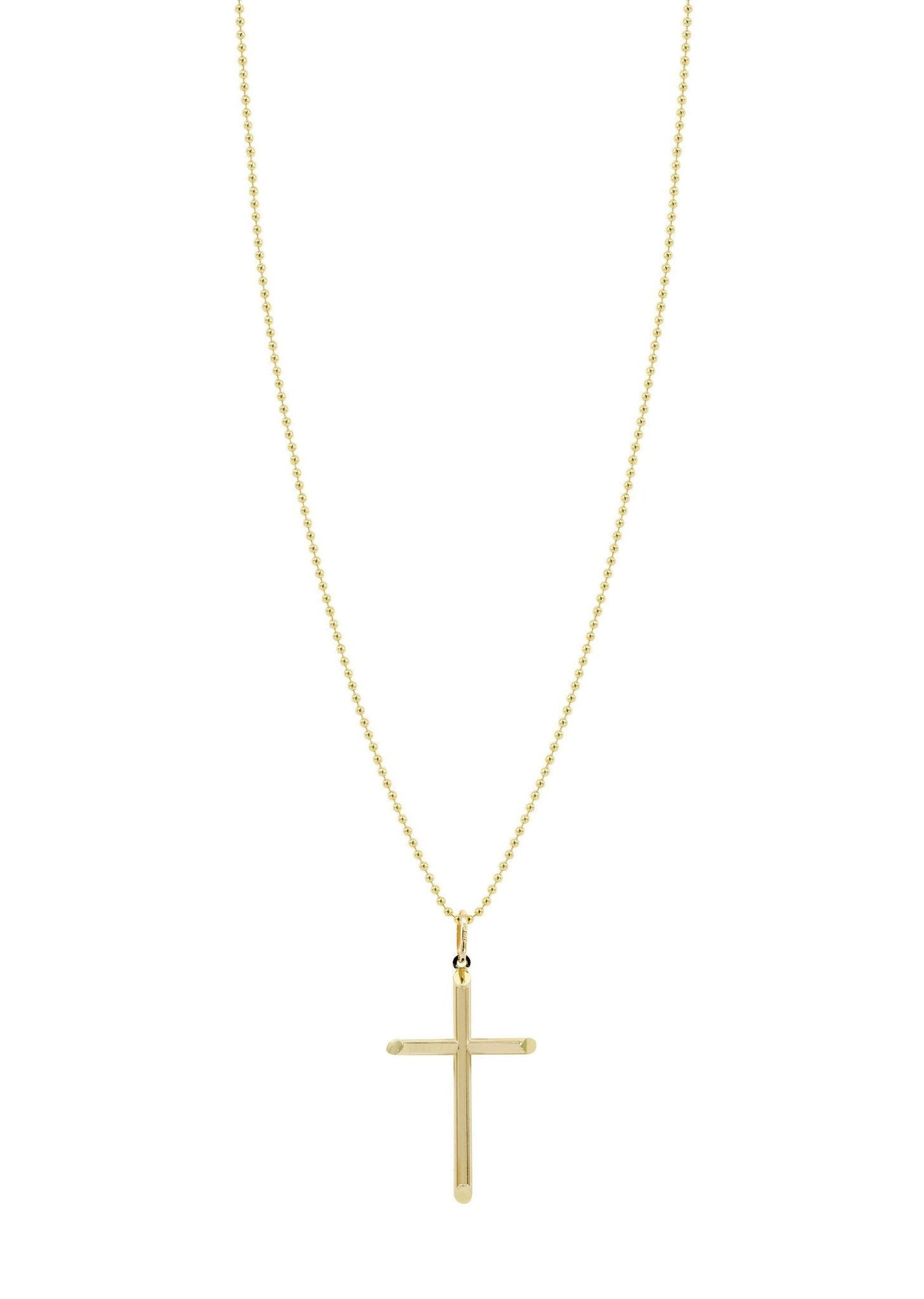 10K Yellow Gold Dog Tag Chain & Gold Cross Necklace